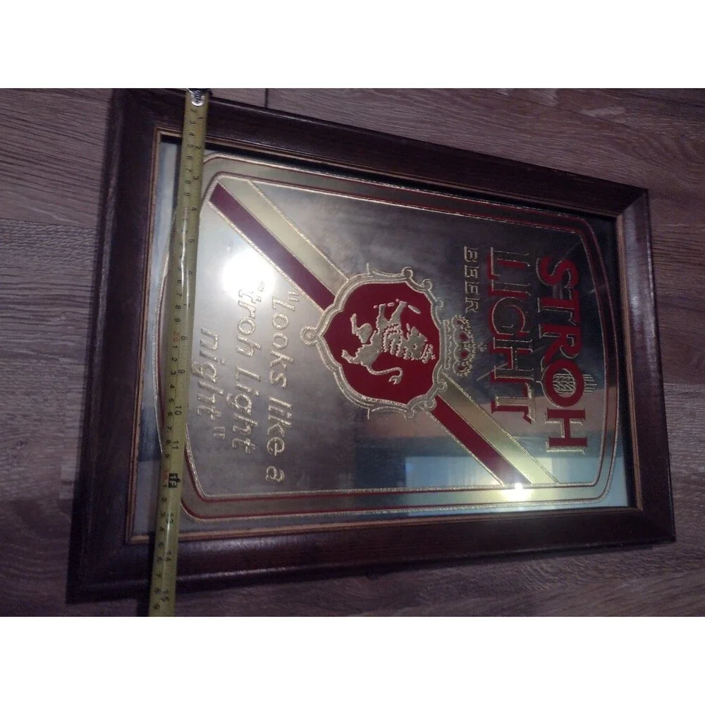 Vintage Stroh Light Beer mirror fair/good condition